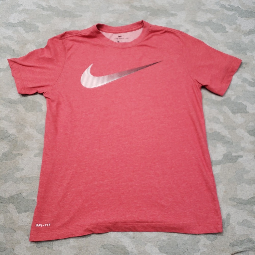 Nike Shirt Mens Medium Red Dri-FIT Graphic Athletic Gym Short Sleeve